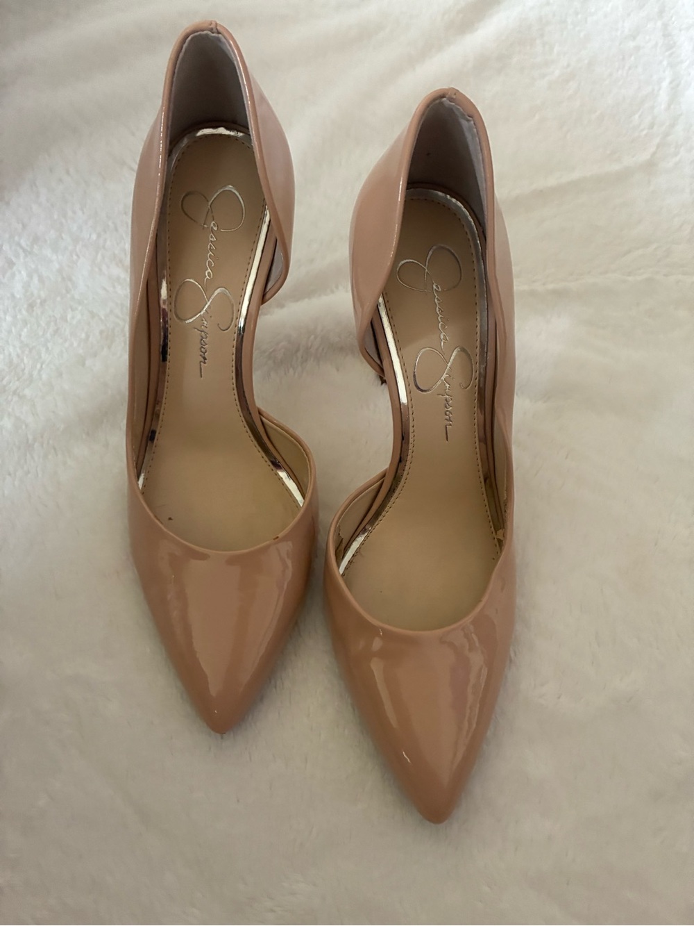 Jessica Simpson Blush Patent Pointed-Toe Pumps